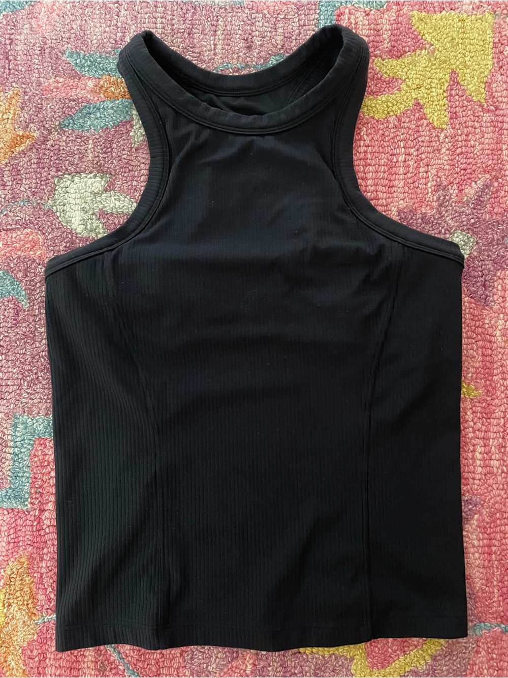 Lululemon Black Ribbed High-Neck top